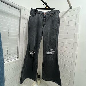 Women's Distressed Gray Jeans